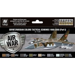 MODEL AIR SET: SOVIET-RUSSIAN AF SCHEME TACTICAL 1 1960-2000 COLORS 8 BOTES 17ML - ACRILICOS VALLEJO 71609