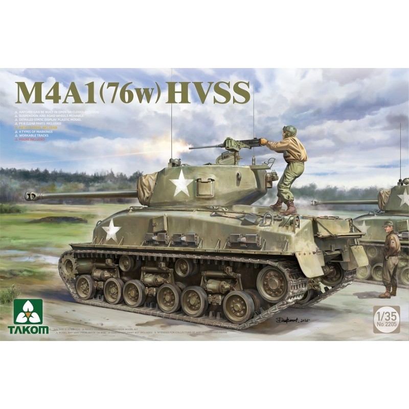 CARRO DE COMBATE M-4 A1(76W) HVSS SHERMAN -Escala 1/35- Takom 2205 CARRO DE COMBATE M-4 A1(76W) HVSS SHERMAN -Escala 1/35- Takom 2205