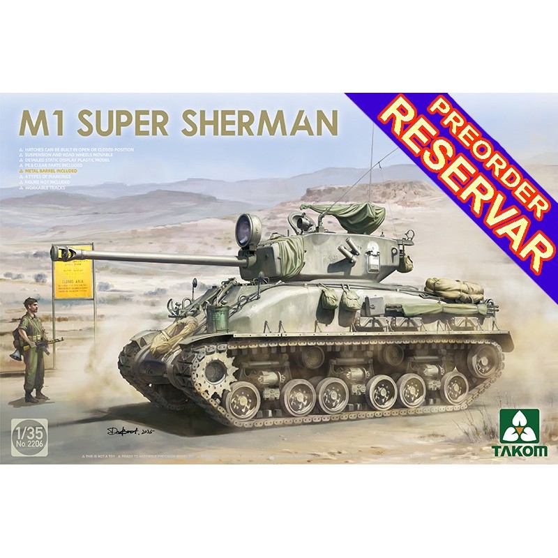 CARRO DE COMBATE M-1 Super Sherman -Escala 1/35- Takom 2206 CARRO DE COMBATE M-1 Super Sherman -Escala 1/35- Takom 2206