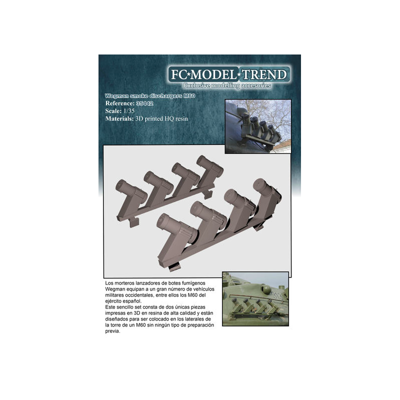 SET LANZADORES DE FUMIGENOS M-60 -Escala 1/35- FC Modeltrend 35442