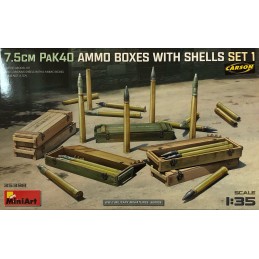 CAJAS Y MUNICION (75 mm) -Escala 1/35- MiniArt 35398