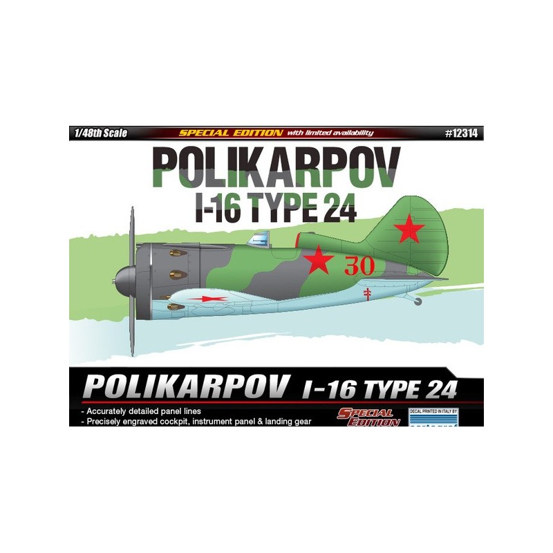 POLIKARPOV I-16 TYPE 24 - ESCALA 1/48 - ACADEMY 12314 POLIKARPOV I-16 TYPE 24 - ESCALA 1/48 - ACADEMY 12314