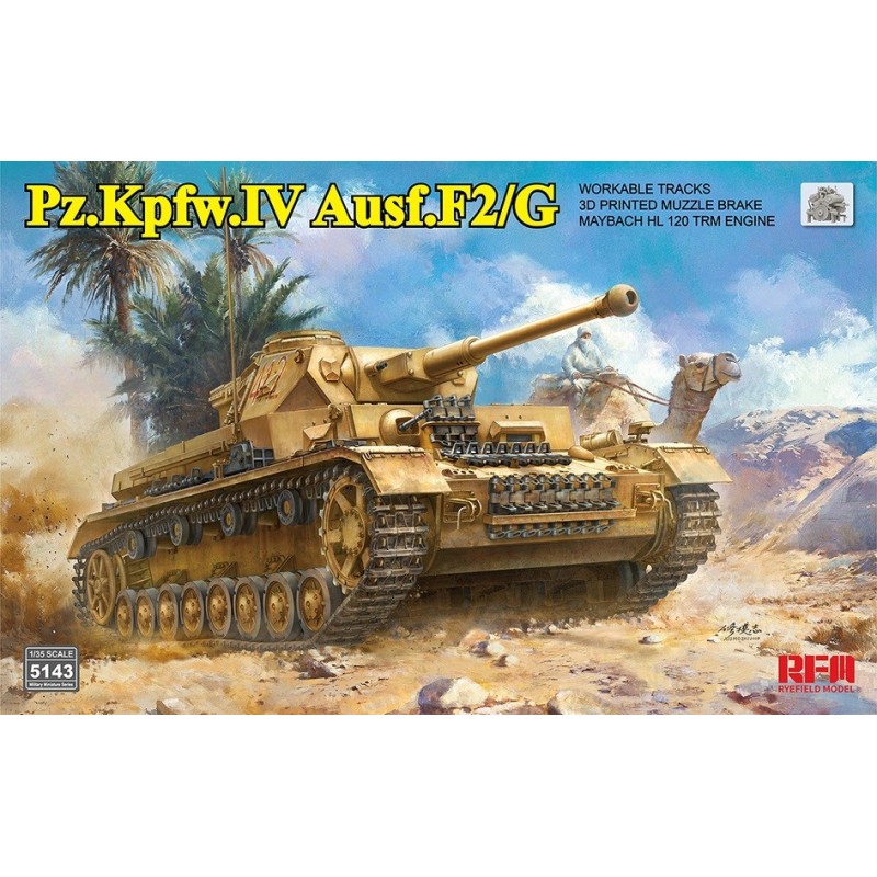 CARRO DE COMBATE Sd.Kfz. 161/1 PANZER IV Ausf. F2 /G (Africa Korps) -Escala 1/35- Rye Field Model RM5143