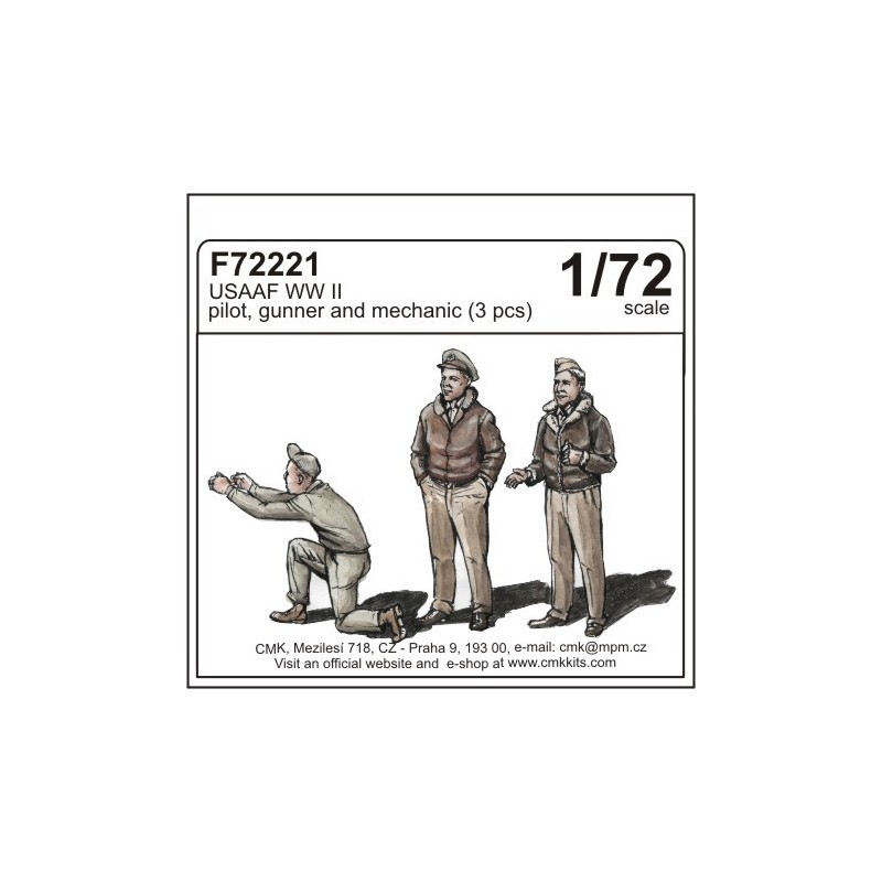 PILOTO, ARTILLERO Y MECANICO U.S.A. Air Force -Escala 1/72- CMK F72221