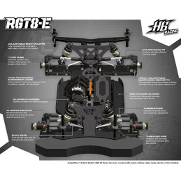 COCHE RGT8-e KIT (electric version/gt on-road race kit 1:8) (HB204412)