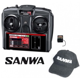 EMISORA RADIO SANWA Exzes ZIII + receptor RX-493i + con bateria INSTALADA
