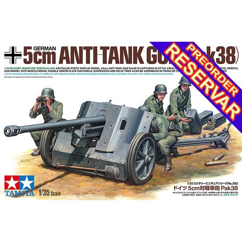 CAÑON ANTICARRO PAK-38 (50 mm) & DOTACION -Escala 1/35- Tamiya 35392