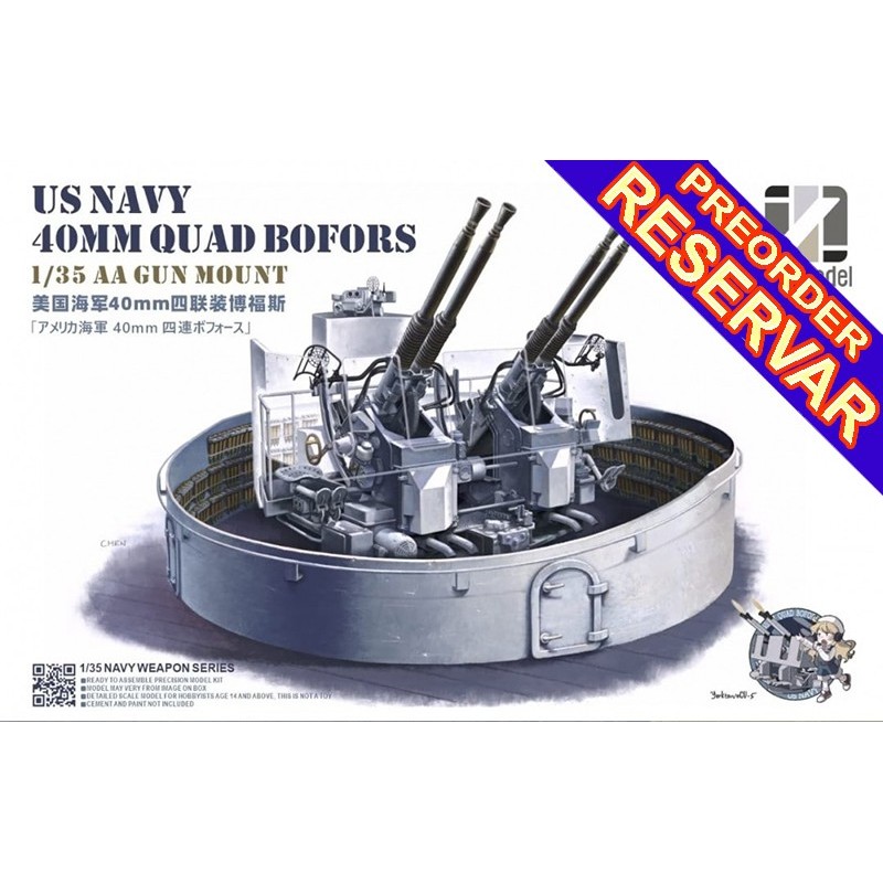 MONTAJE NAVAL ANTIAEREO Quadruple Bofors (40 mm X 4) U.S. Navy -Escala 1/35- Zimi Model 35001