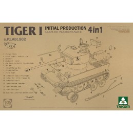 CARRO DE COMBATE SD.KFZ.181 TIGER I Initial -Escala 1/35- Takom 2197