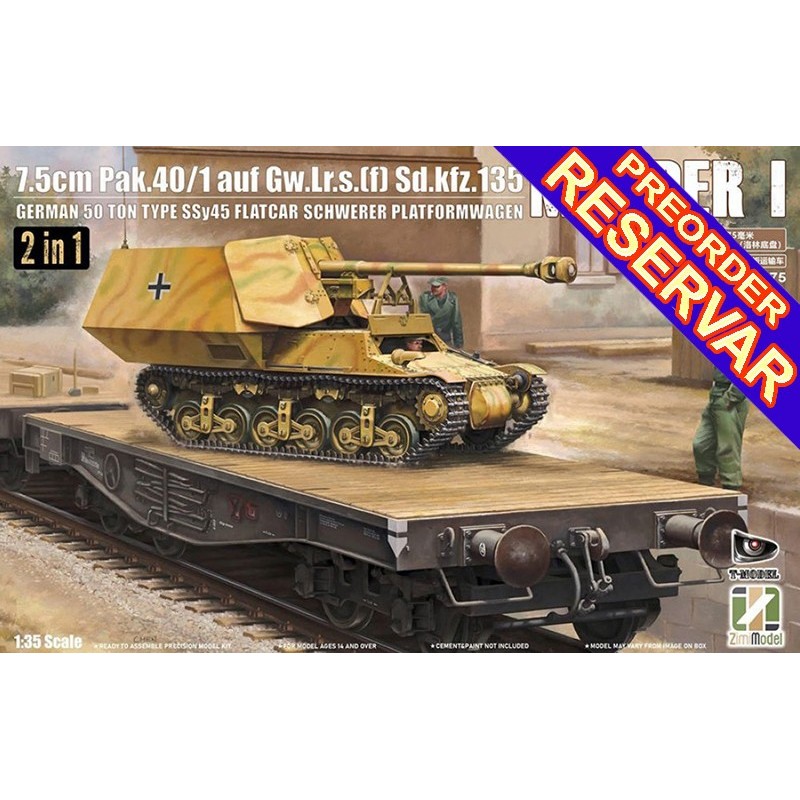 CAZACARROS MARDER I (Pak. 40/1 - 75 mm) Sd.kfz.135 (f) & VAGON PLATAFO