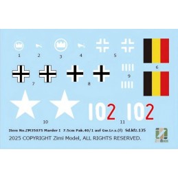 CAZACARROS MARDER I (Pak. 40/1 - 75 mm) Sd.kfz.135 (f) & VAGON PLATAFO