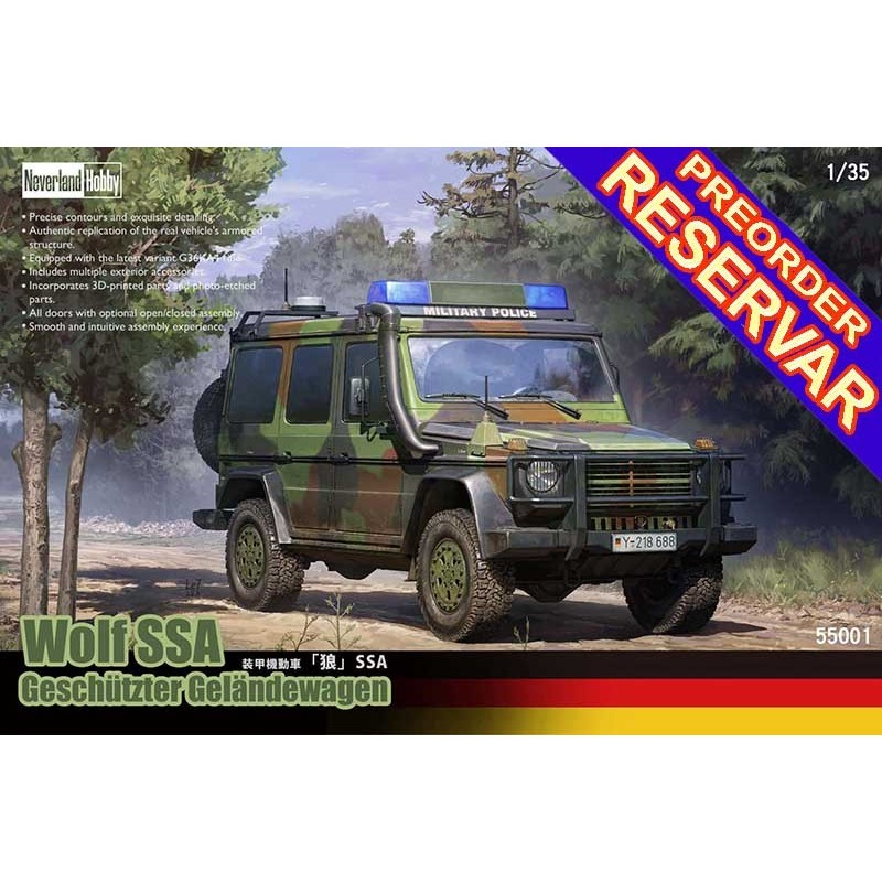 Vehículo todoterreno blindado Wolf SSA -Escala 1/35- Neverland Hobby 55001