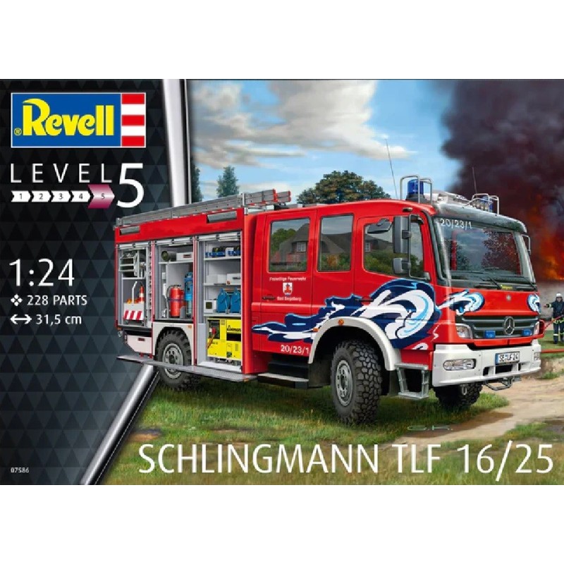 CAMION DE BOMBEROS MERCEDES-BENZ TLF 16/25 (Cisterna) -Escala 1/24- Revell 07586 CAMION DE BOMBEROS MERCEDES-BENZ TLF 16/25 (Cisterna) -Escala 1/24- Revell 07586