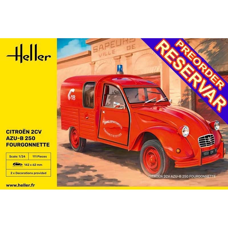 CITROËN 2CV AZU-B 250 FOURGONETTE -Escala 1/24- Heller 82701