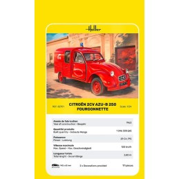 CITROËN 2CV AZU-B 250 FOURGONETTE -Escala 1/24- Heller 82701