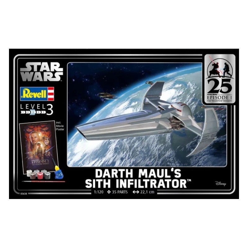 Star Wars: DARTH MAUL`S SITH INFILTRATOR (Pegamento & pinturas) -Escala 1/120- Revell 05638 Star Wars: DARTH MAUL`S SITH INFILTRATOR (Pegamento & pinturas) -Escala 1/120- Revell 05638