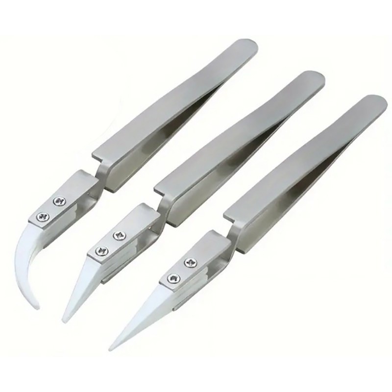 JUEGO DE TRES PINZAS DE MODELISMO CON PUNTAS CERAMICAS - HOBBYMODELISMO TOOLS 018