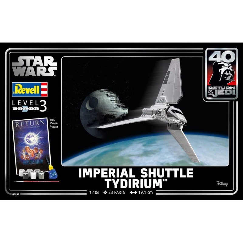 Star Wars: IMPERIAL SHUTTLE TYDIRIUM (Pegamento & pinturas) -Escala 1/106- Revell 05657