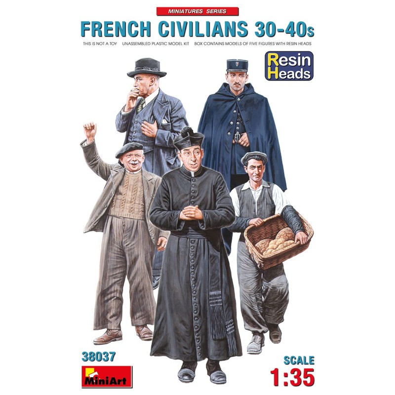 CIVILES FRANCESES AÑOS 30 / 40 (Cabezas Resina) -Escala 1/35- MiniArt