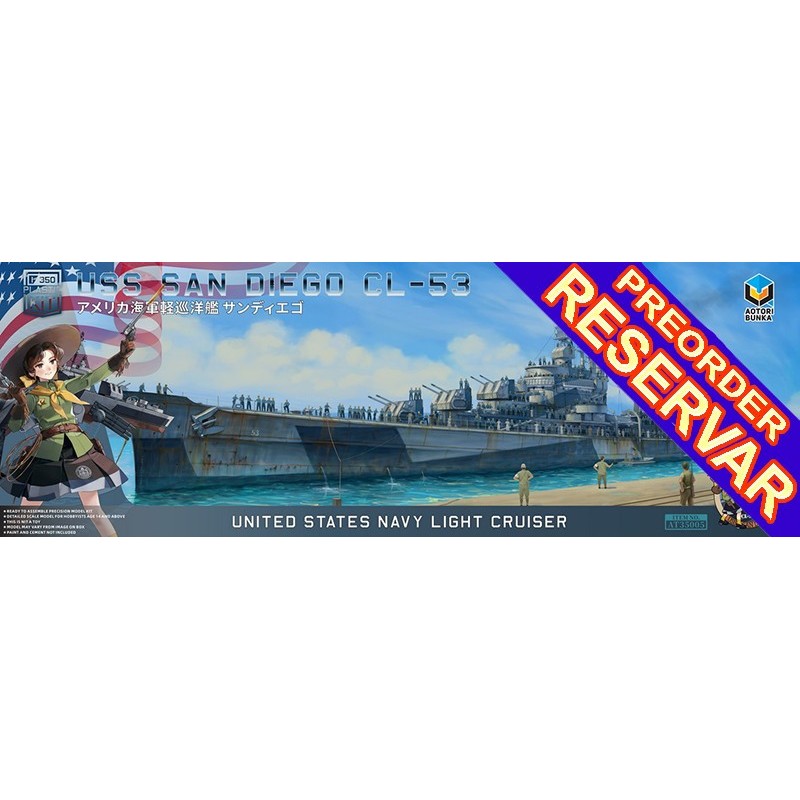 CRUCERO U.S.S. SAN DIEGO CL-53 -Escala 1/350- Atori Brand AT35013 CRUCERO U.S.S. SAN DIEGO CL-53 -Escala 1/350- Atori Brand AT35013