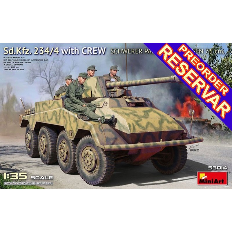 VEHICULO BLINDADO Sd.Kfz.234/4 & Tripulantes -Escala 1/35- MiniArt 53014 VEHICULO BLINDADO Sd.Kfz.234/4 & Tripulantes -Escala 1/35- MiniArt 53014