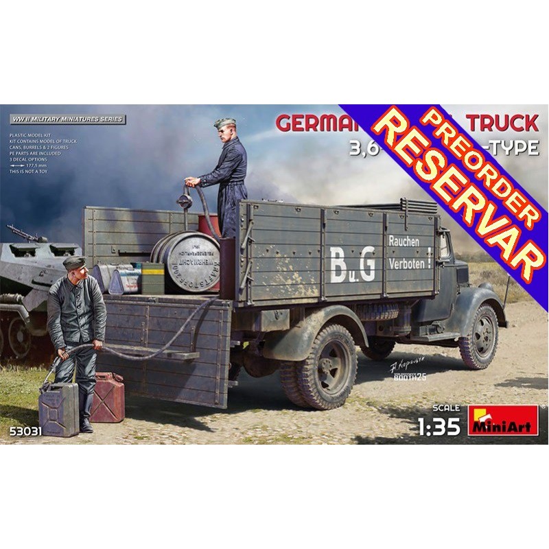 CAMION OPEL BLITZ 3,5t CARGA 3,6-36S Early PmQ Type (Fuel Truck) -Escala 1/35- MiniArt Models 53031 CAMION OPEL BLITZ 3,5t CARGA 3,6-36S Early PmQ Type (Fuel Truck) -Escala 1/35- MiniArt Models 53031