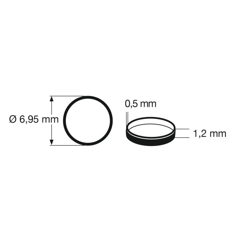AROS DE ADHERENCIA N (D: 6,95 mm / Al: 1,2 mm / An: 0,5 mm) 10 unidades - Fleischmann 948005