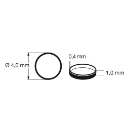 AROS DE ADHERENCIA N (D: 4,0 mm / Al: 1,0 mm / An: 0,4 mm) 10 unidades - Fleischmann 948002