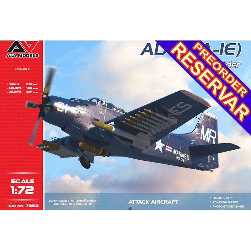 DOUGLAS A-1 E SkyRaider -Escala 1/72- A&A Models 7253 DOUGLAS A-1 E SkyRaider -Escala 1/72- A&A Models 7253