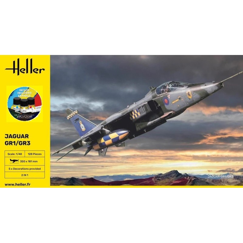 SEPECTA JAGUAR GR.1 / GR.3 (Pegamento & pinturas) -Escala 1/48- Heller 56427