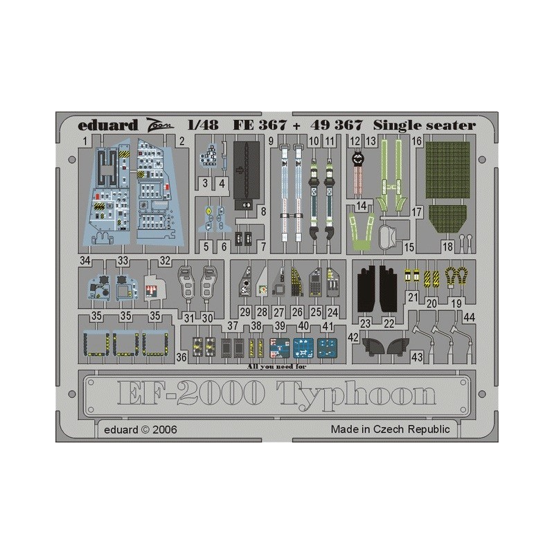 FOTOGRABADO CABINA EF-2000 TYPHOON -Escala 1/48- Eduard FE367 FOTOGRABADO CABINA EF-2000 TYPHOON -Escala 1/48- Eduard FE367