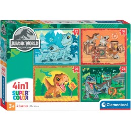 PUZZLE 4 EN 1 (12-16-20-24 PZS) JURASSIC WORLD - CLEMENTONI 21521