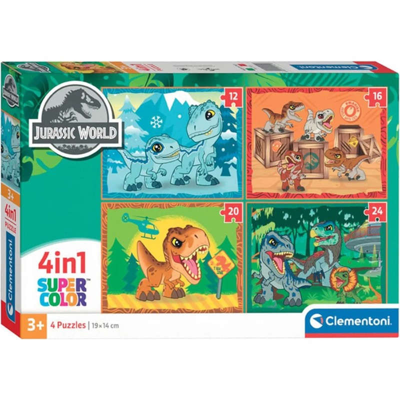 PUZZLE 4 EN 1 (12-16-20-24 PZS) JURASSIC WORLD - CLEMENTONI 21521 PUZZLE 4 EN 1 (12-16-20-24 PZS) JURASSIC WORLD - CLEMENTONI 21521