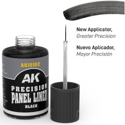 PRECISION PANEL LINER NEGRO (30 ml) - AK Interactive 12102 PRECISION PANEL LINER NEGRO (30 ml) - AK Interactive 12102