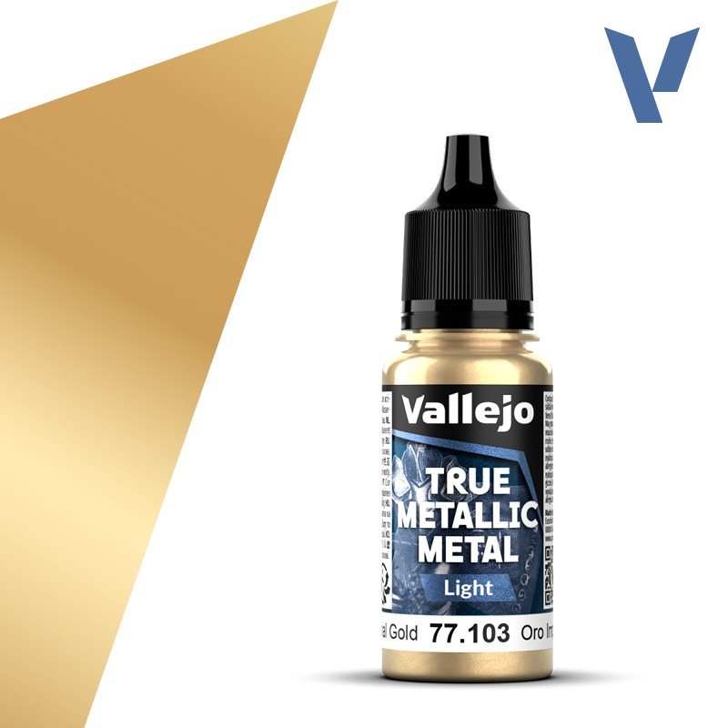 Vallejo True Metallic Metal 103 LUZ ORO IMPERIAL (18ml) - Acrilicos Vallejo 77103 Vallejo True Metallic Metal 103 LUZ ORO IMPERIAL (18ml) - Acrilicos Vallejo 77103