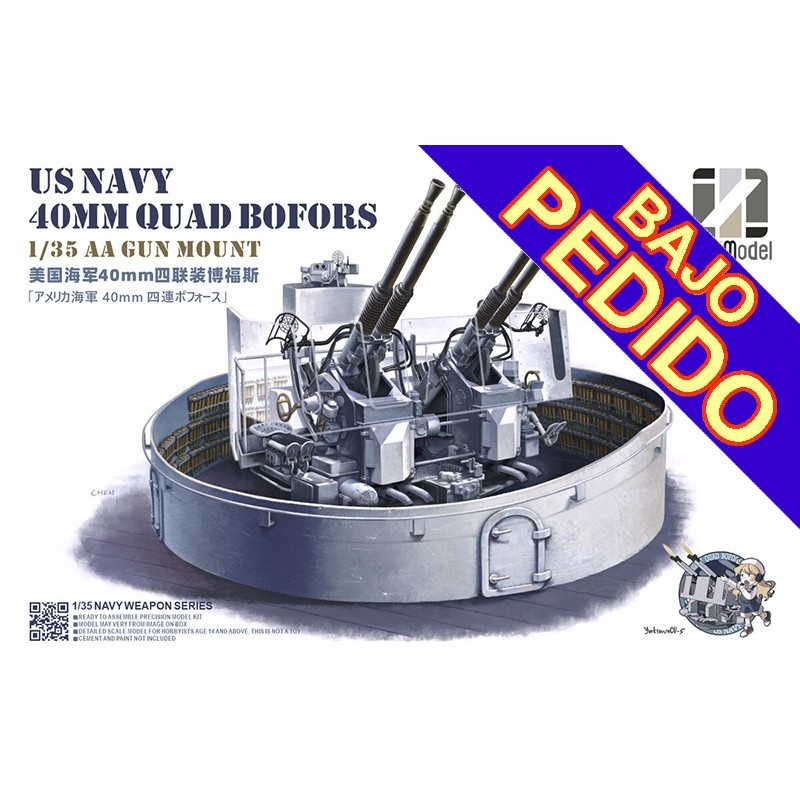MONTAJE CUATRUPLE BOFORS (4 x 40 mm) U.S. Navy -Escala 1/35- Zimi 5300 MONTAJE CUATRUPLE BOFORS (4 x 40 mm) U.S. Navy -Escala 1/35- Zimi 5300