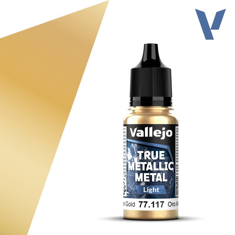 Vallejo True Metallic Metal 117 LUZ ORO ARCANO (18ml) - Acrilicos Vallejo 77117 Vallejo True Metallic Metal 117 LUZ ORO ARCANO (18ml) - Acrilicos Vallejo 77117