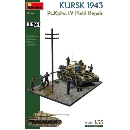 DIORAMA: BATALLA DE KURSK 1943 / Panzer IV Reparacion de campaña -Esca