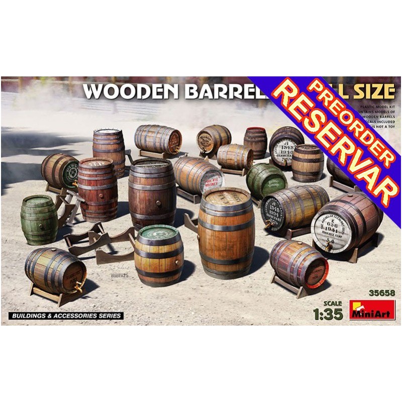 BARRILES DE MADERA PEQUEÑOS -Escala 1/35- MiniArt 35658