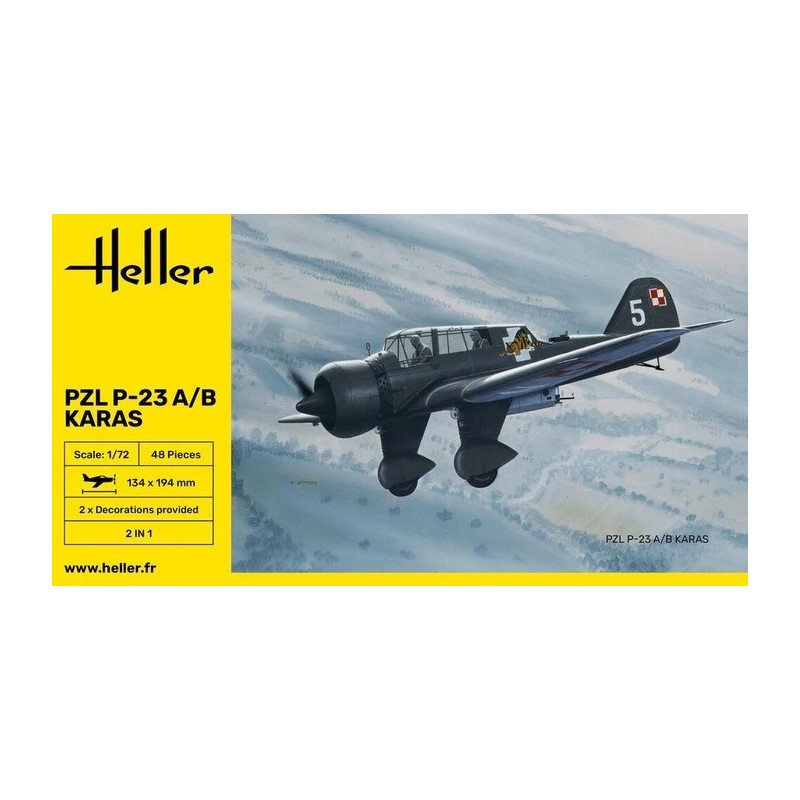 P.Z.L. P-23 A / B KARAS -Escala 1/72- Heller 80247 P.Z.L. P-23 A / B KARAS -Escala 1/72- Heller 80247