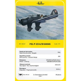 P.Z.L. P-23 A / B KARAS -Escala 1/72- Heller 80247 P.Z.L. P-23 A / B KARAS -Escala 1/72- Heller 80247