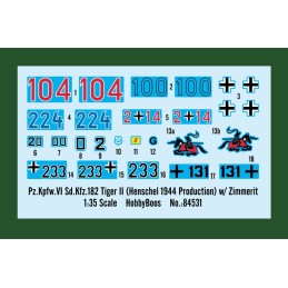 CARRO DE COMBATE Sd. Kfz. 182 KINGTIGER (Henschel) & ZIMMERIT -Escala 1/35 - Hobbyboss 84531 CARRO DE COMBATE Sd. Kfz. 182 KINGTIGER (Henschel) & ZIMMERIT -Escala 1/35 - Hobbyboss 84531