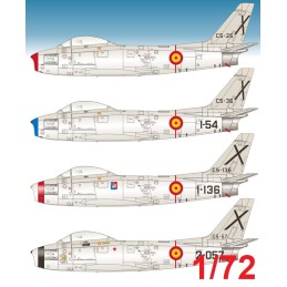 SET CALCAS F-86 F SABRE EJERCITO DEL AIRE ESPAÑA -Escala 1/72- Series Españolas SE672