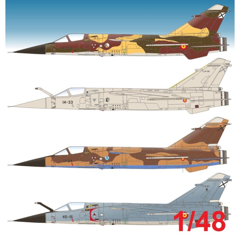 CALCAS MIRAGE F-1 EJERCITO DEL AIRE ESPAÑA ESCALA 1/48