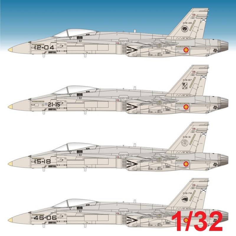 CALCAS EF-18 A/B HORNET ALA Nº 11/12/15/21 1/32 - Series Españolas SE1232 CALCAS EF-18 A/B HORNET ALA Nº 11/12/15/21 1/32 - Series Españolas SE1232