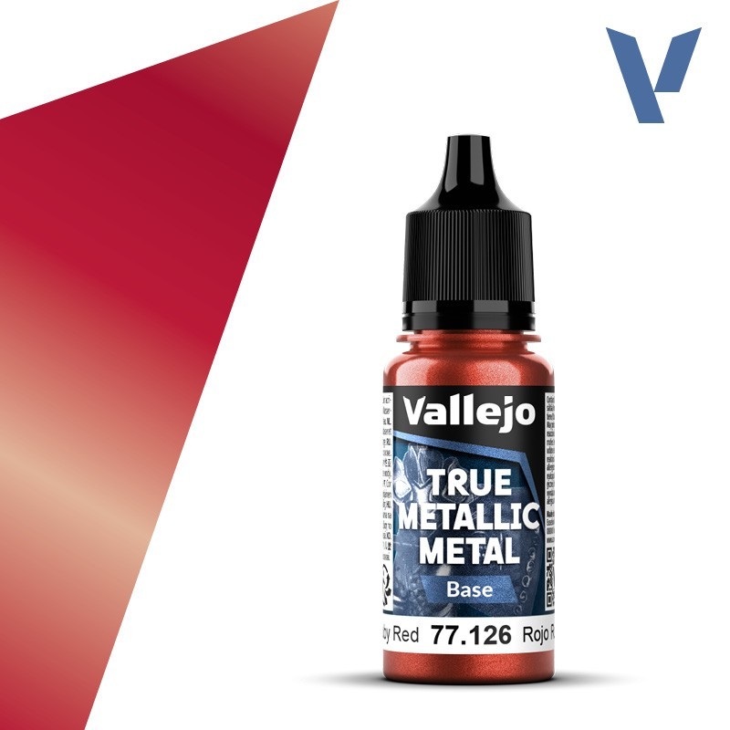 Vallejo True Metallic Metal 126 BASE ROJO RUBI (18ml) - Acrilicos Vallejo 77126 Vallejo True Metallic Metal 126 BASE ROJO RUBI (18ml) - Acrilicos Vallejo 77126