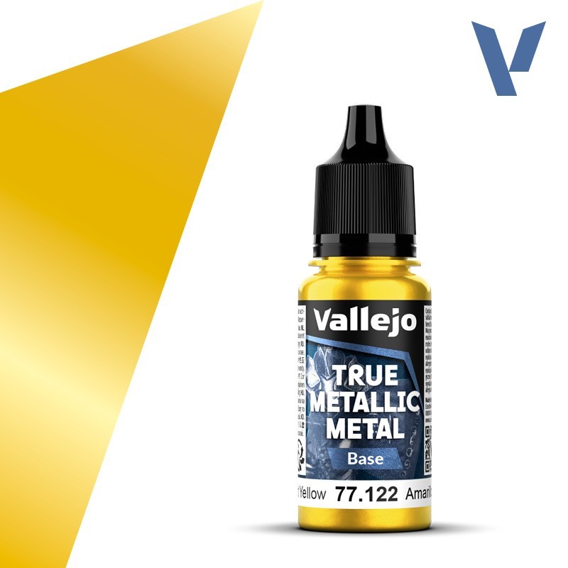 Vallejo True Metallic Metal 122 BASE AMARILLO RADIANTE (18ml) - Acrilicos Vallejo 77122 Vallejo True Metallic Metal 122 BASE AMARILLO RADIANTE (18ml) - Acrilicos Vallejo 77122