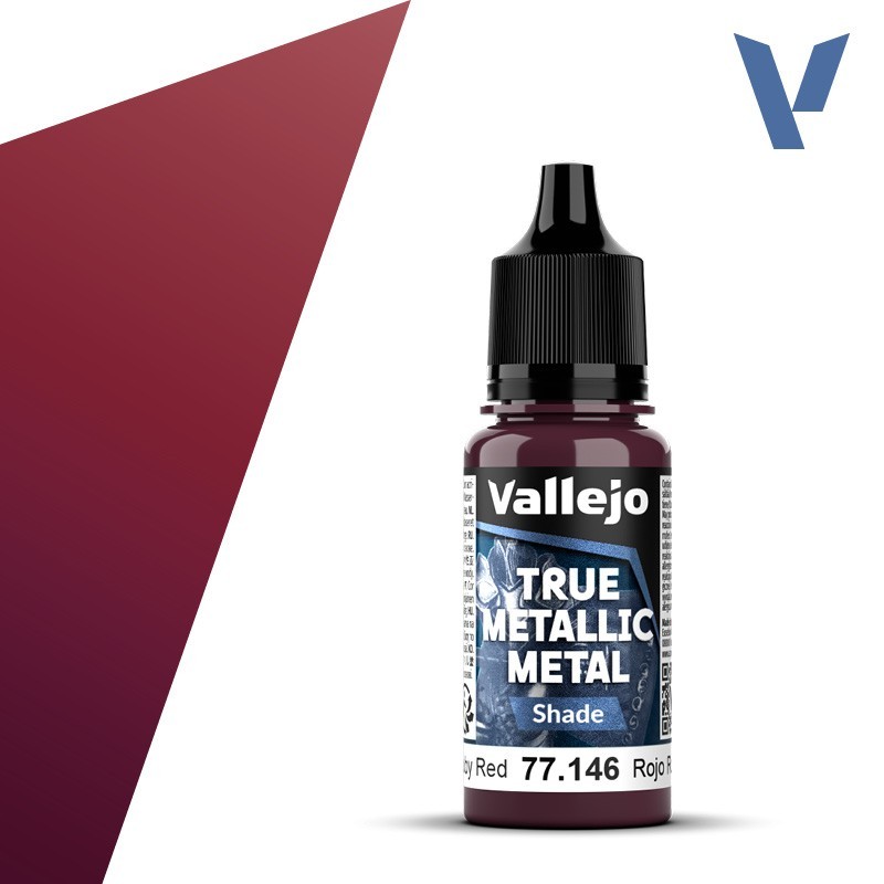 Vallejo True Metallic Metal 146 SOMBRA ROJO RUBI (18ml) - Acrilicos Vallejo 77146 Vallejo True Metallic Metal 146 SOMBRA ROJO RUBI (18ml) - Acrilicos Vallejo 77146