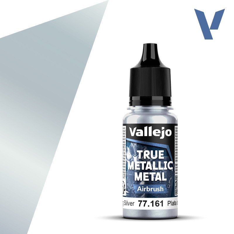 Vallejo True Metallic Metal 161 AEROGRAFO PLATA DE LEY (18ml) - Acrilicos Vallejo 77161 Vallejo True Metallic Metal 161 AEROGRAFO PLATA DE LEY (18ml) - Acrilicos Vallejo 77161