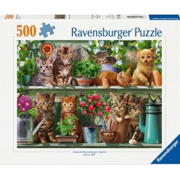PUZZLE 500PZS GATOS EN EL ESTANTE - RAVENSBURGER 00205